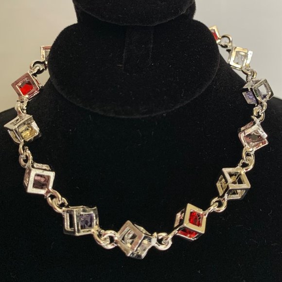 🥰Silver925 Multicolor Stone Cube Bracelet - Picture 9 of 11